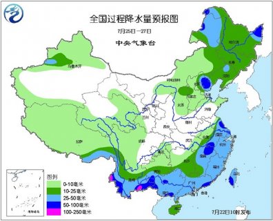 2015年7月22日中央气象台未来十天中央天气预报