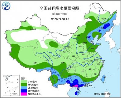 2015年7月25日中央气象台未来十天中央天气预报