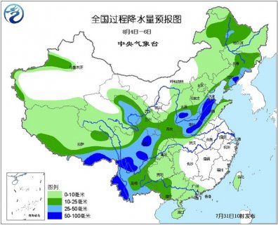2015年7月31日中央气象台未来十天中央天气预报