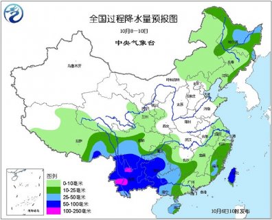 2015年10月6日中央气象台未来十天中央天气预报