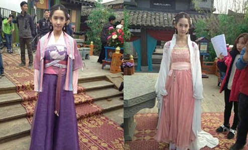 允儿主演的电视剧《武神赵子龙》花絮照,影视